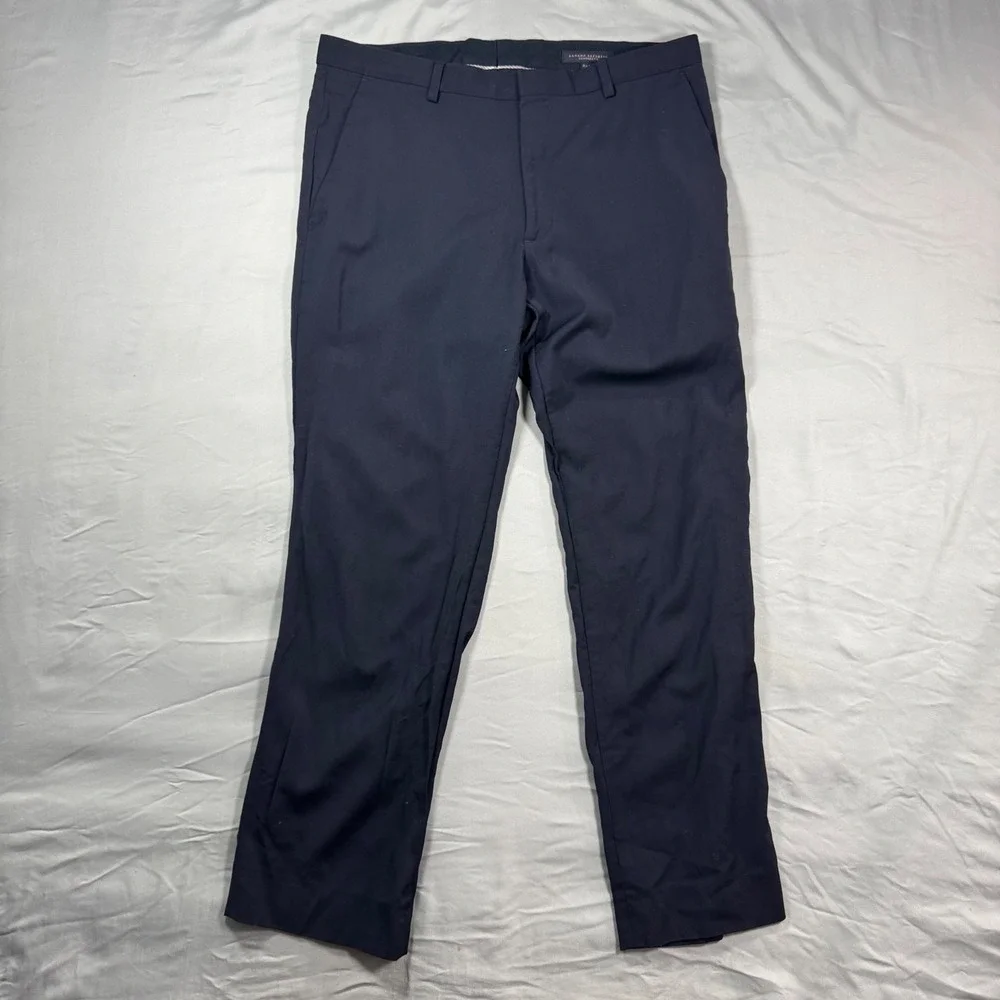 Banana Republic Tailored Slim Navy Suit Trouser Italian Cerruti Wool 34x28.5